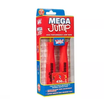 Wicked Vision Mega Jump Double greičio šokdynė su rutuliniais guoliais, reguliuojama 2,8 m PVC, ergonomiškomis rankenomis, nesusipainiojanti, fitnesui ir dvigubiems šuoliams, mėlyna/juoda