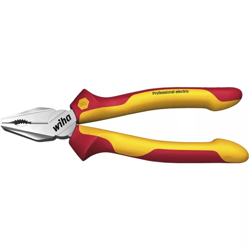 Wiha kombinuotosios replės Professional Electric raudonos/geltonos, DynamicJoint ir OptiGrip