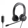 WINX CALL Clear USB ausinės WX-HS104 - triukšmą slopinančiu mikrofonu, ant ausų, USB-A, juodos spalvos