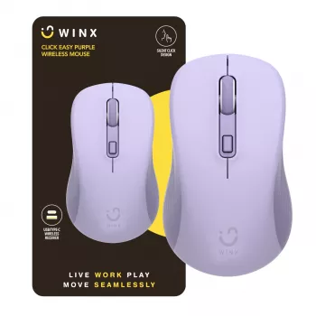 WINX CLICK Easy 1600DPI 2.4GHz belaidė pelė - violetinė