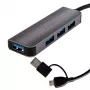 WINX CONNECT Simple USB/Type-C šakotuvas, 3x USB-A 5Gbps + USB-C PD 100W, kosminė pilka