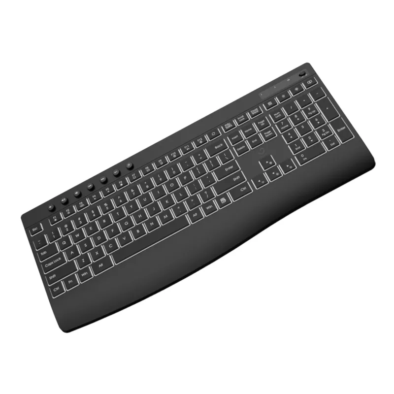 WINX DO Business belaidė klaviatūra ir pelė su apšvietimu - pilno dydžio, įkraunama, tyli, USB-C, juoda