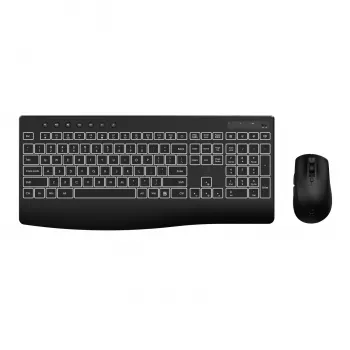 WINX DO Business belaidė klaviatūra ir pelė su apšvietimu - pilno dydžio, įkraunama, tyli, USB-C, juoda