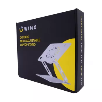WINX DO Ergo daugiafunkcis reguliuojamas nešiojamojo kompiuterio stovas, aliuminis, sidabrinis, 10-17 inch, sulankstomas, aukščio ir kampo reguliavimas