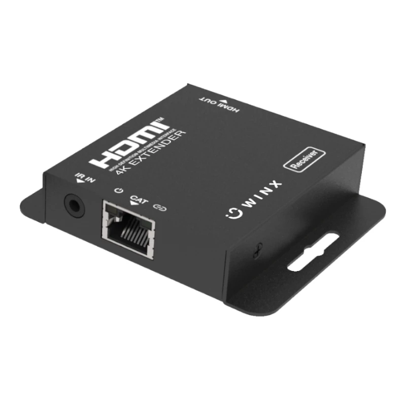 WINX LINK FAR 4K HDMI siųstuvas-imtuvas per vieną Cat5e/6/7 kabelį iki 60m su IR perdavimu, HDCP 1.4, juodos spalvos
