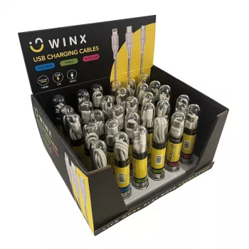 WINX USB-C į USB-A įkrovimo ir duomenų laidas 1,2 m juodas
