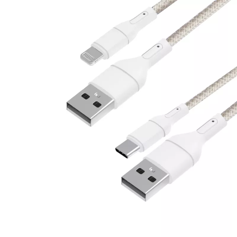 WINX USB į Type-C|Lightning įkrovimo laidas 2-in-1 šakotas 1,2 m juodas