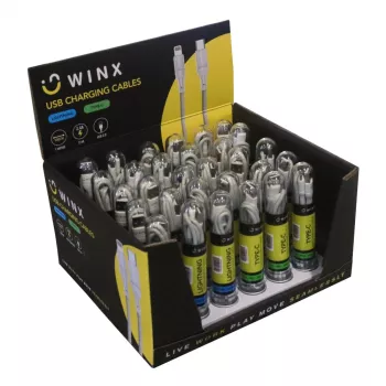 WINX USB į Type-C|Lightning įkrovimo laidas 2-in-1 šakotas 1,2 m juodas