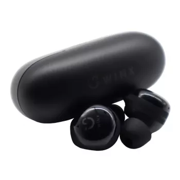 WINX VIBE Active 2 TWS ausinės – belaidės Bluetooth 5.3 ausinės su įkrovimo dėklu, IPX4 atsparumu vandeniui, ENC mikrofonu, jutikliniais valdikliais, žemos delsos žaidimų režimu, 24 val. viso veikimo laiko, juodos