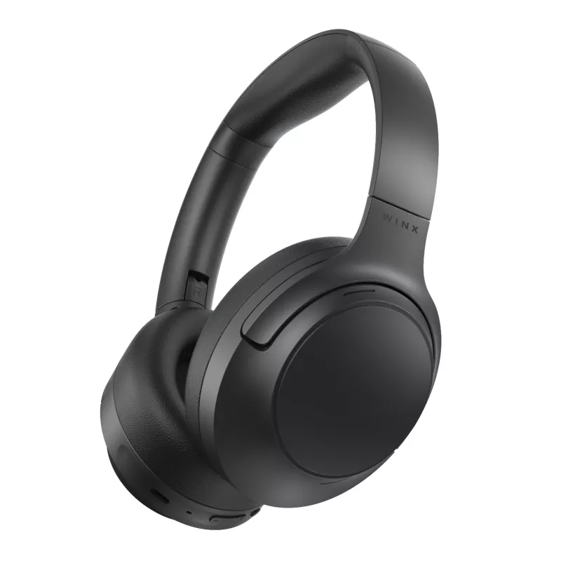 WINX VIBE Pure 2 Hybrid ANC ausinės per ausį su Bluetooth 5.3, 30h baterija, sulankstomu dizainu - juodos
