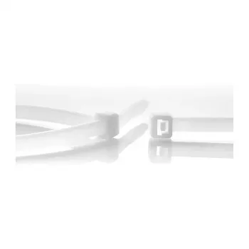 WKK PA66 natūralūs kabelių rišikliai 100 x 2,5 mm, 100 vnt., savaime užsifiksuojantys, UL94 V2