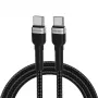 Wozinsky 1 m USB-C į USB-C laidas 60W PD greitasis įkrovimas ir duomenų sinchronizavimas juodas