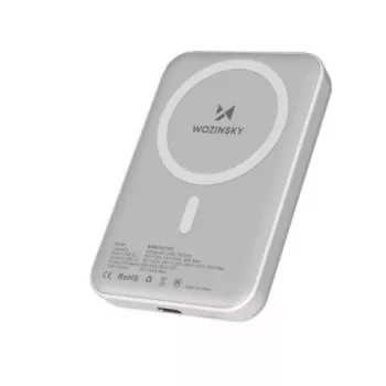 Wozinsky 10 000 mAh magnetinis powerbankas baltas