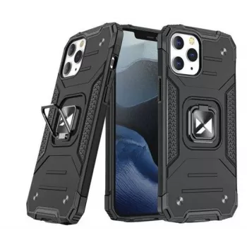 Wozinsky Apple iPhone 12 Pro Max Ring Armor dėklas su atramėle - tvirtas apsauginis dangtelis, juodas