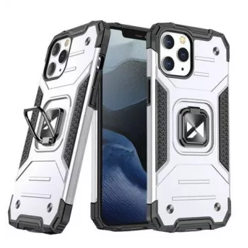 Wozinsky Apple iPhone 13 Pro Ring Armor Dėklas su Pėdeliu ir Žiedu, Tvirtas, Sidabrinis