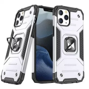 Wozinsky Apple iPhone 13 Ring Armor dėklas su atrama, tvirtas apsauginis dangtelis, sidabrinis