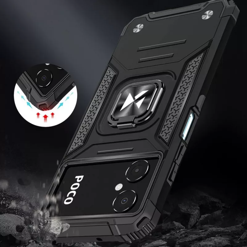 Wozinsky Ring Armor Case, Google Pixel 7 Pro dėklas, šarvuotas, su magnetiniu laikikliu, juodas