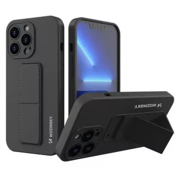 Wozinsky Silicone Case with Kickstand for Apple iPhone 13 Pro, Black