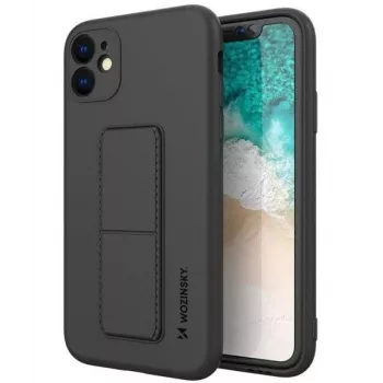 Wozinsky Silicone Kickstand Case for Apple iPhone 12 - Black