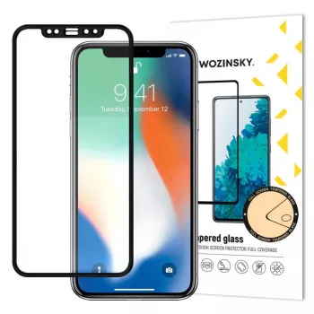 Wozinsky Super Tough Full Glue Tempered Glass Full Screen Case Friendly Screen Protector for Apple iPhone XR / iPhone 11 Black