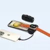 Wozinsky WF16-YLS Mini Power Bank 5000mAh 15W su integruotu USB-C laidu ir Apple Watch įkrovikliu - Juoda