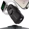 Wozinsky WF16-YLS Mini Power Bank 5000mAh 15W su integruotu USB-C laidu ir Apple Watch įkrovikliu - Juoda