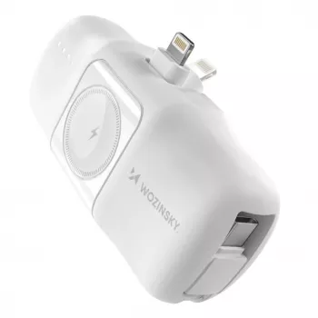 Wozinsky White Lightning (male) - 1m USB-A to Lightning laidas, baltas