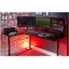 X Rocker 2022068 L formos kampinis žaidimų stalas su RGB LED apšvietimu, anglies pluošto efektu, juodas