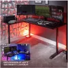 X Rocker 2022068 L formos kampinis žaidimų stalas su RGB LED apšvietimu, anglies pluošto efektu, juodas