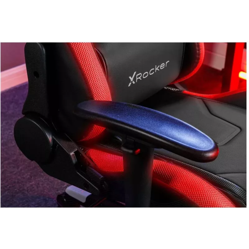 X Rocker Agility Compact eSports Gaming Office Chair su LED apšvietimu ir programėlės valdymu – Juoda (2023028)