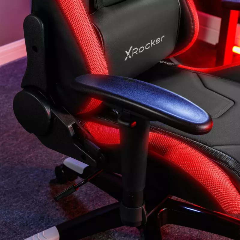 X Rocker Agility Compact eSports Gaming Office Chair su LED apšvietimu ir programėlės valdymu – Juoda (2023028)