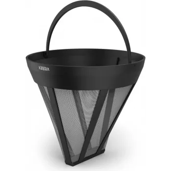 Xavax Permanent Coffee Filter Size 4 Barista, daugkartinis nerūdijančio plieno filtras, universalus, juodas