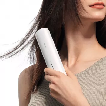 Xiaomi belaidis plaukų tiesinimo šepetys 2600mAh USB-C 3 temperatūros režimai 200°C joninis baltas