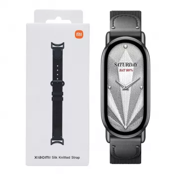 Xiaomi Smart Band 10 megzto šilko dirželis – juodas kaip anglis