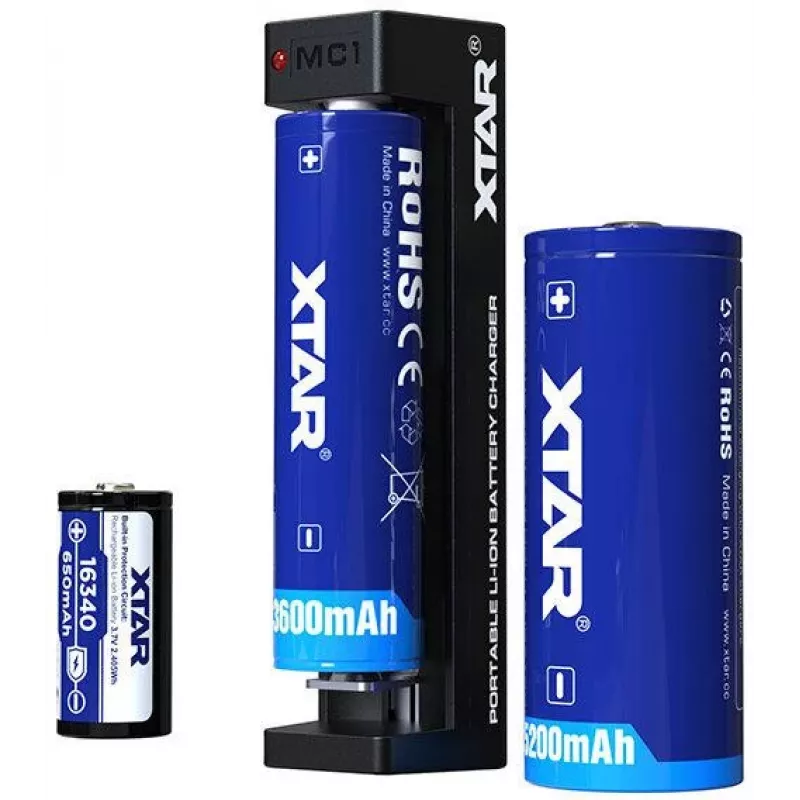 XTAR MC1 USB-C vieno lizdo Li-ion akumuliatorių įkroviklis