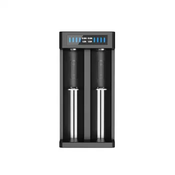 XTAR MC2+ 2 vietų Li-ion baterijų įkroviklis, skirtas 18650, 21700, 26650 ir kt. (USB maitinimas)