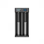 XTAR MC2+ 2 vietų Li-ion baterijų įkroviklis, skirtas 18650, 21700, 26650 ir kt. (USB maitinimas)