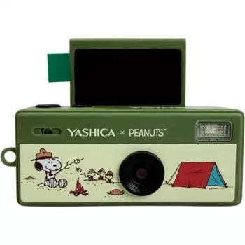 Yashica Funtastic Snoopy Green Rakto Pakabuko Fotoaparatas – 2MP CMOS, 12MP interpoliuota raiška, HD vaizdo įrašas, USB-C