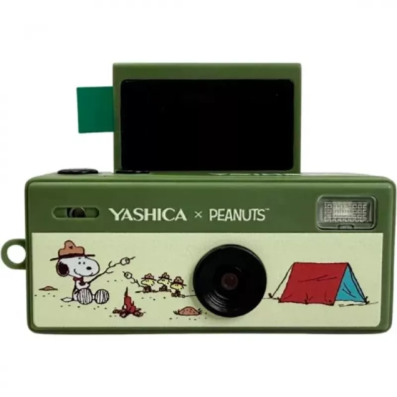 Yashica Funtastic Snoopy Green Rakto Pakabuko Fotoaparatas – 2MP CMOS, 12MP interpoliuota raiška, HD vaizdo įrašas, USB-C