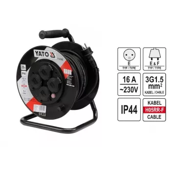 Yato YT-81052 Laido būgnas su 4 kištukiniais lizdais 20 m