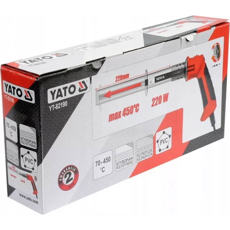 Yato YT-82190 Šilumos pistoletas Pjoviklis 450 °C 220 W Oranžinis, Plienas