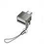 YESIDO GS08 Mini aliuminio lydinio USB Type-C OTG adapteris su kortelių skaitytuvu - Juoda