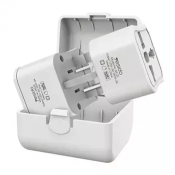 YESIDO MC25 Universalus kelioninis adapterių rinkinys baltas