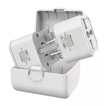 YESIDO MC25 Universalus kelioninis adapterių rinkinys baltas