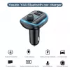 YESIDO Y44 MP3 grotuvas Bluetooth automobilinis įkroviklis su QC3.0, LED ekranu, laisvų rankų režimu, juodas