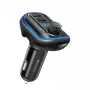YESIDO Y44 MP3 grotuvas Bluetooth automobilinis įkroviklis su QC3.0, LED ekranu, laisvų rankų režimu, juodas