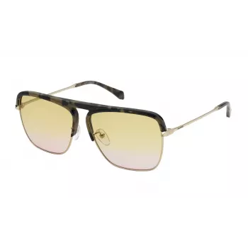 ZADIG & VOLTAIRE SZV321 Akiniai nuo saulės – Vyriški pilotiniai kvadratiniai rėmeliai – Juodi – Pilki lęšiai – 60/13/140 mm