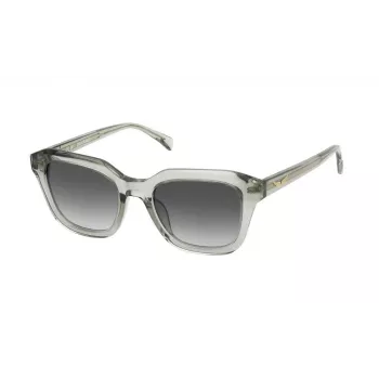 ZADIG & VOLTAIRE SZV364-5009RM Unisex stačiakampiai akiniai nuo saulės - juodas acetatinis rėmelis, pilki gradientiniai stiklai - 50/17/140 mm