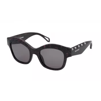 ZADIG & VOLTAIRE Moteriški drugelio formos akiniai nuo saulės SZV410-520803 Juodi/Pilkas gradientas 52mm