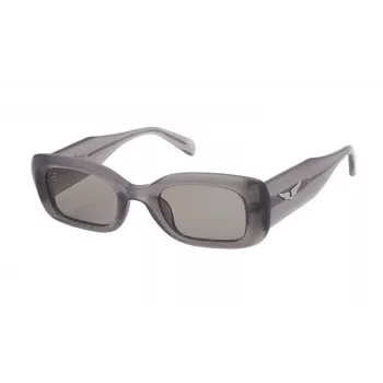 ZADIG & VOLTAIRE Moteriški katės akies formos akiniai nuo saulės SZV372-4906A5 – juodas acetatinis rėmelis, pilki gradientiniai lęšiai, UV400 apsauga
